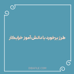 دانلود فایل طرز برخورد با دانش آموز خرابکار pdf